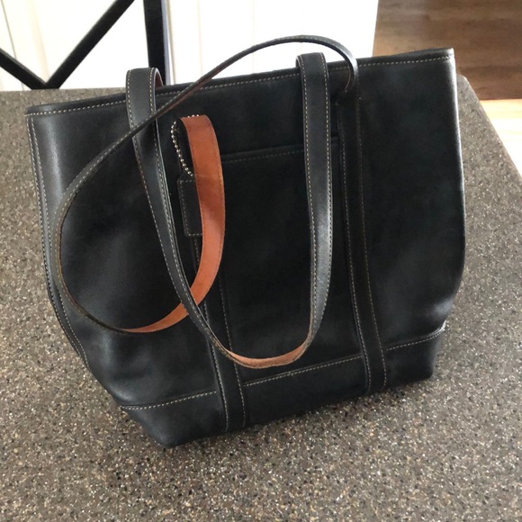 Vintage Coach black tote - Picture 1 of 7